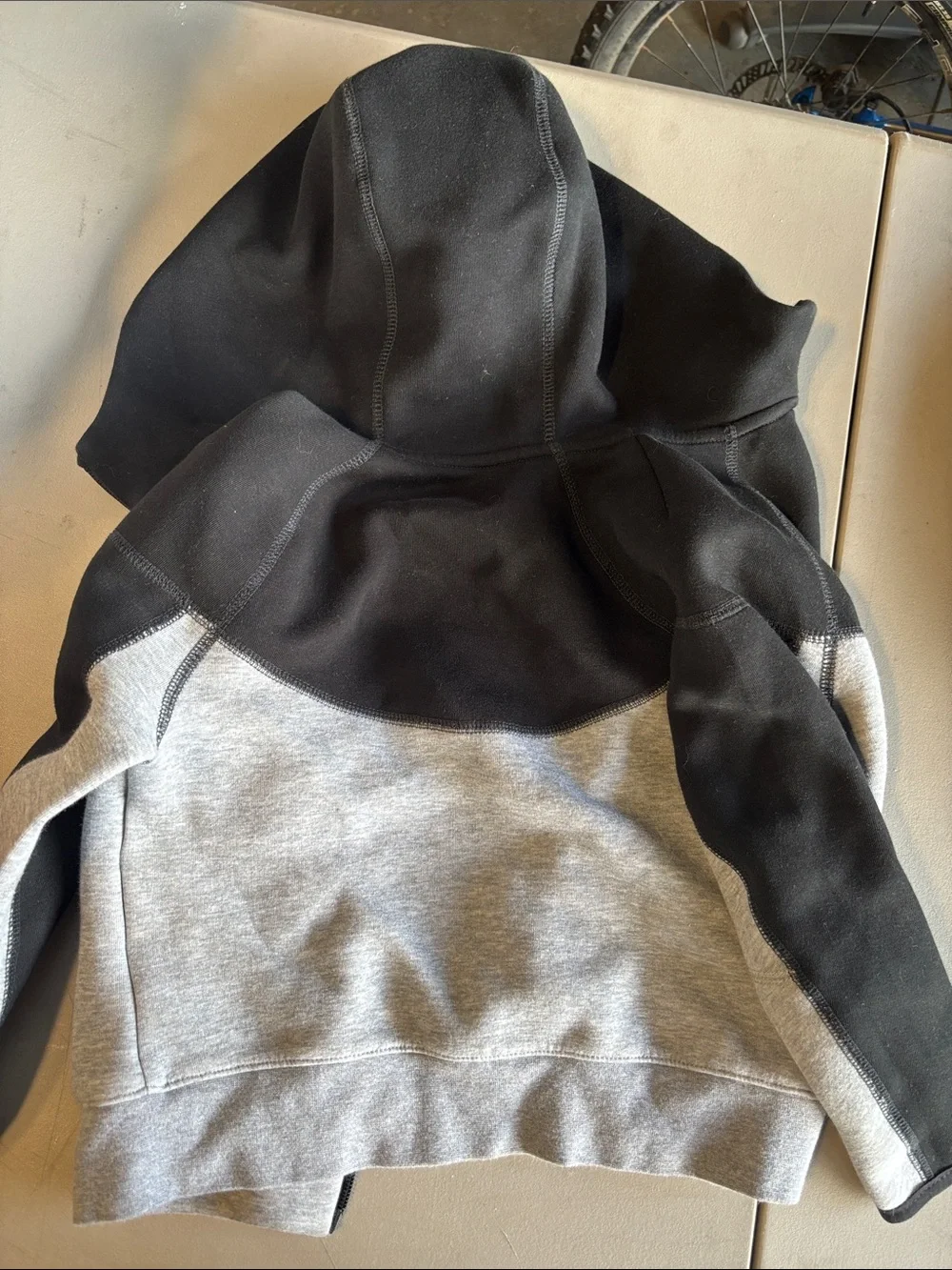 Nike Kids Black & Gray Hooded Zip Sweatshirt with White Logo